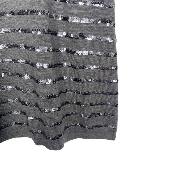 Etcetera S Gray Sequin Sleeveless Tunic Sweater Tank Scoop Neck Cotton Cashmere - Picture 3 of 7
